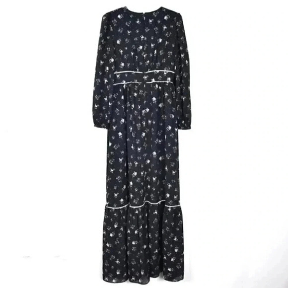 Gal Meets Glam Ariana Floral Long  Sleeve Chiffon Maxi Dress Sz 2 NWT‎ - Picture 8 of 11